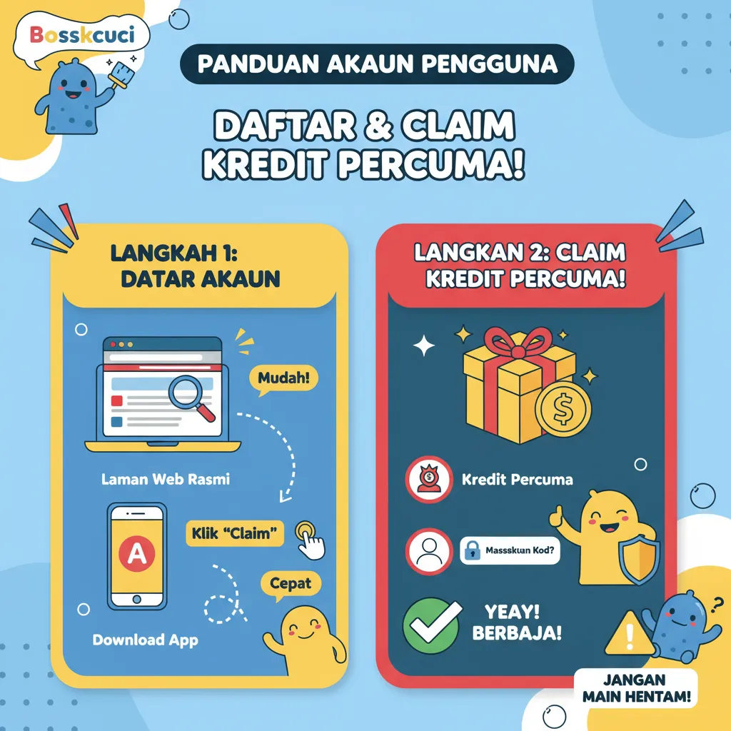 Panduan Daftar Akaun Bosskucuci & Kredit Percuma